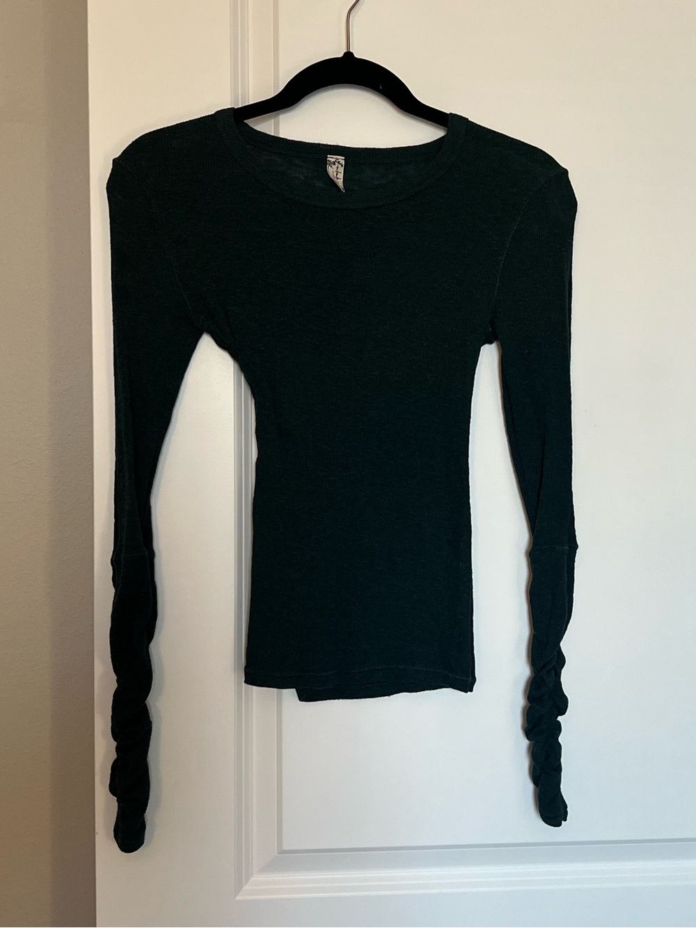Free People Dark Green Boundary Top